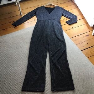 One piece black shimmery pantsuit